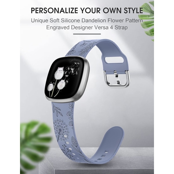 Graverede silikone remme til Fitbit Versa 4/Sense 2/Versa 3/Sense