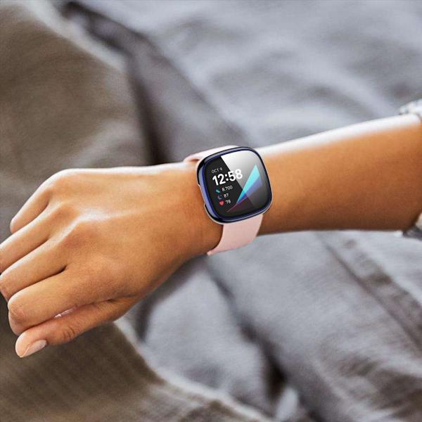 Blå blød TPU-belagt etui til Fitbit Sense/Fitbit Versa 3 - Stødsikkert Anti-Drop Cover