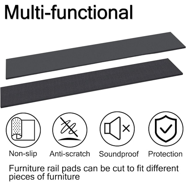 Dubbelsidig design halkfria gummimöbelsskenor för fåtölj, soffa, loveseat, soffa, stol. Anti-halk möbeldynor golvskydd för