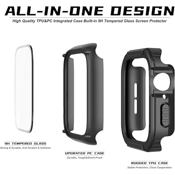 Robust Apple Watch-deksel 45 mm for Series 7 & Series 8 & Series 9 med