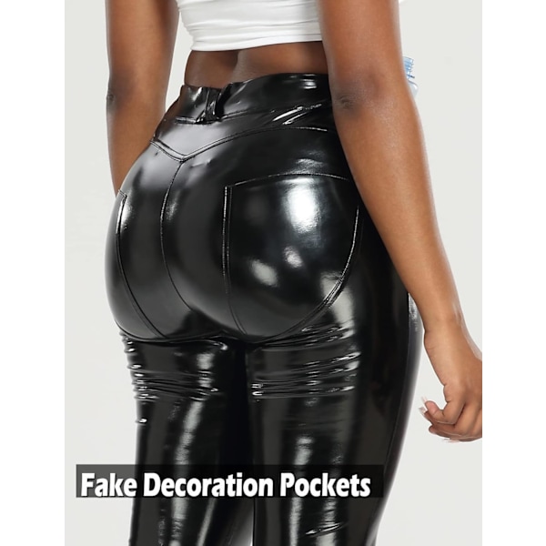 Kvinde Kunstlæder Leggings Bukser PU Elastisk Formgiven Hofte