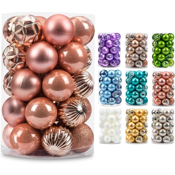 1.57''/40mm 34ct Christmas Ball Mini Ornaments Party Decorations Shatterproof