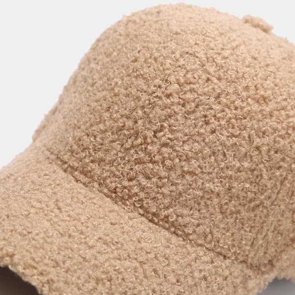 Vinter baseballcaps for kvinner, lammeull, ensfarget, varm baseballcaps for utendørs reise, A Pink, One