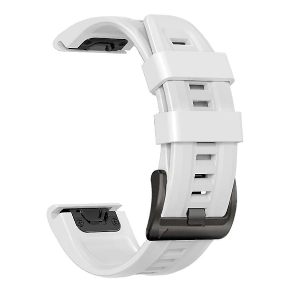 För Garmin Fenix 7 22mm Silikon Sport Ren Färg Klockarmband XSU White