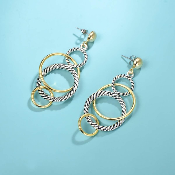 Hengende øredobber Designer Brand Inspired Jewelry Multi Hoops Twisted