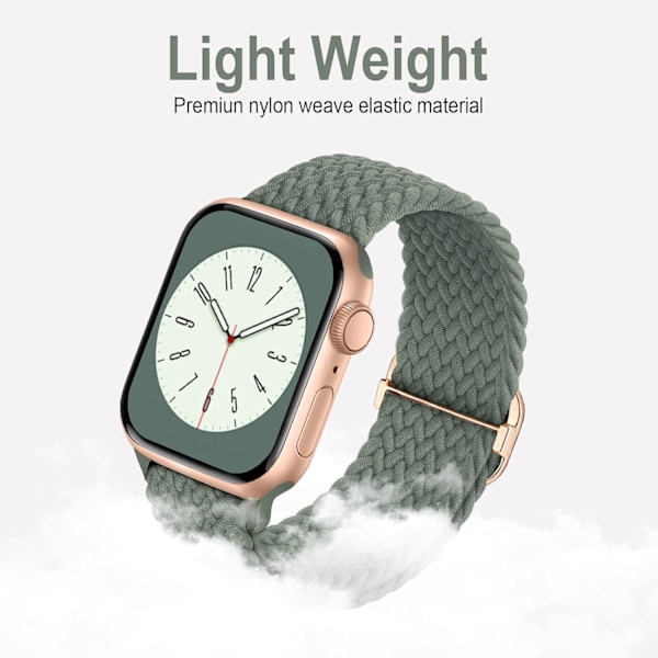Flätad Solo Loop kompatibel med Apple Watch Band 38 mm
