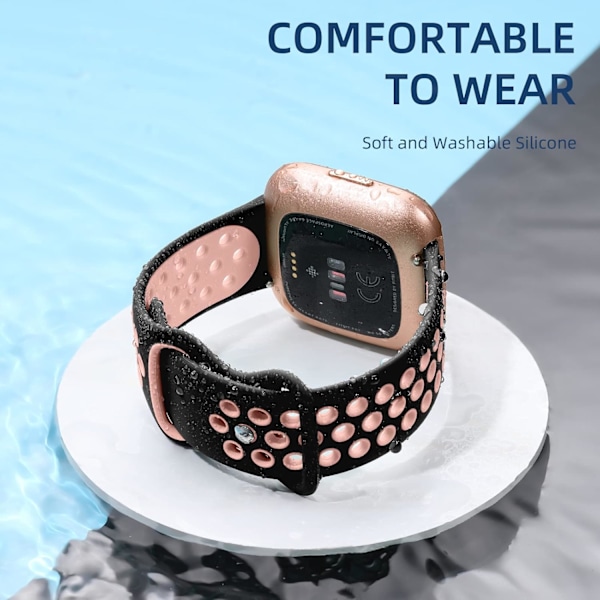 Dobbeltfarget myk silikonarmbånd for Fitbit Versa 2/Versa