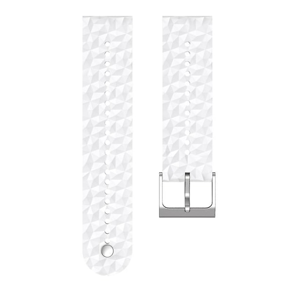 För Suunto 9 Rhombus Texture Silikonklockarmband VRQ White