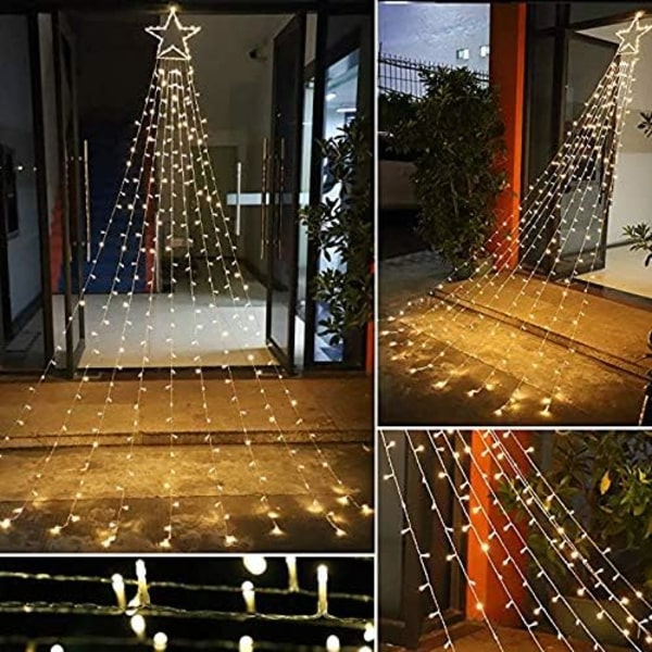 Juldekoration Stjärnljus Utomhus, 350LED 16,4Ft Julgransljus