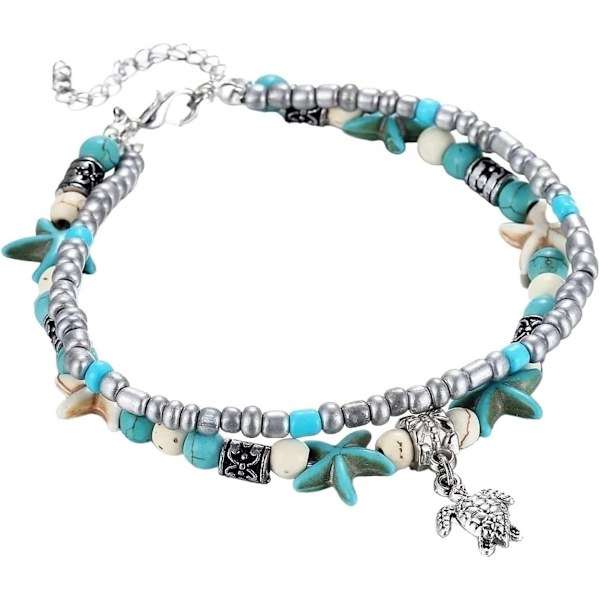 Vintage Shell Beads Starfish Anklets for Women Handmade Beaded Ankle Bracelet Foot Jewelry Bracelet Cheville Femme As Pic  As Pic