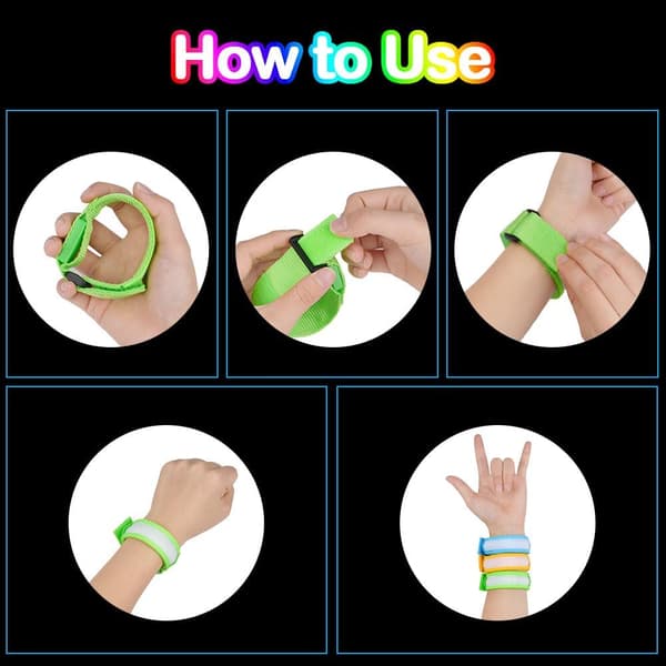 LED-armbånd, oppladbart, USB, reflekterende, LED, løping, justerbart, sikkerhetsarmbånd for armer, håndledd, løping, sykling 6 stk