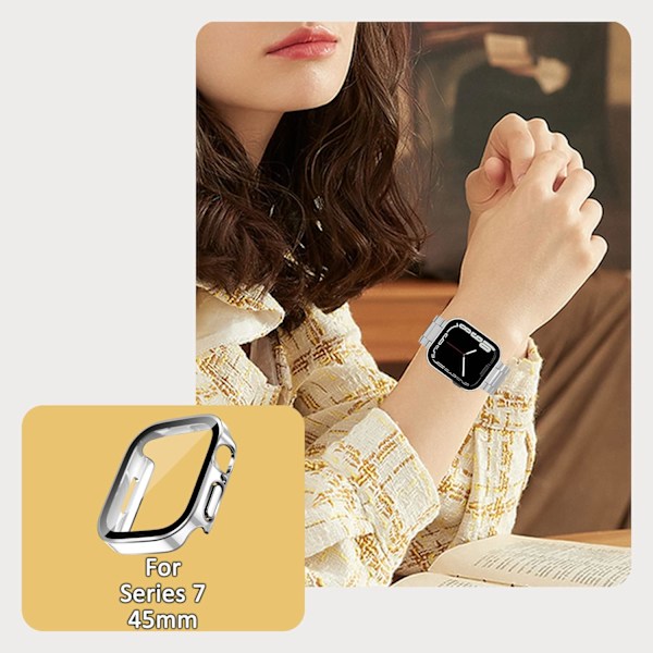 [2-pak] Kompatibel med Apple Watch Series 7/8 skærmbeskyttelse 45 mm