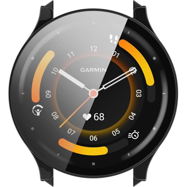 Smartklokke Full Dekning PC Beskyttelsesdeksel med Herdet Glass Skjermbeskytter Kompatibel med Garmin Venu 3S, Myk og Holdbar (Svart) Svart