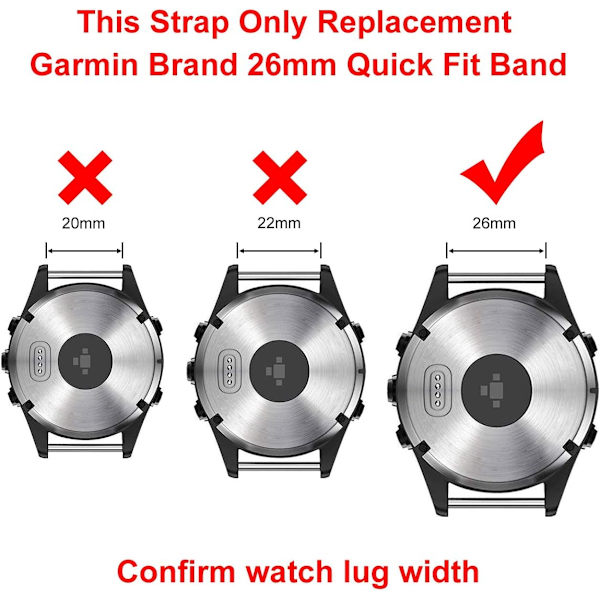 Fenix 8/7X/6X/5X Plus Rem, 26mm Titanium Metal Quick Release Easy Fit Urrem med Dobbelt Knaplås Kompatibel til Garmin Fenix 7X Pro/6X