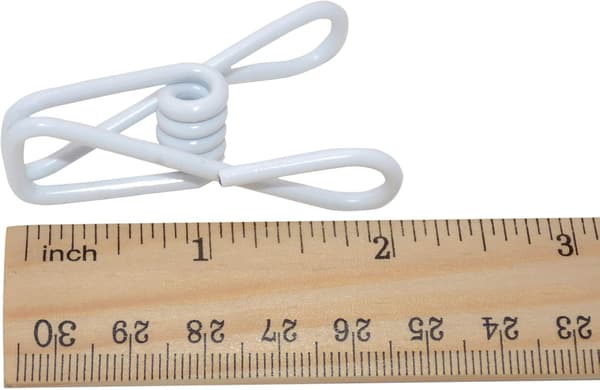30 stk. 2-tommers hvite chipsklyper, PVC-belegg, høy elastisitet, klesklyper, matklyper og poseklyper