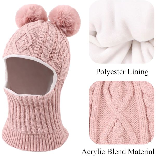 Balaclava Hat Scarf Set til Børn - Varme Vinterhatte (1-10 År)