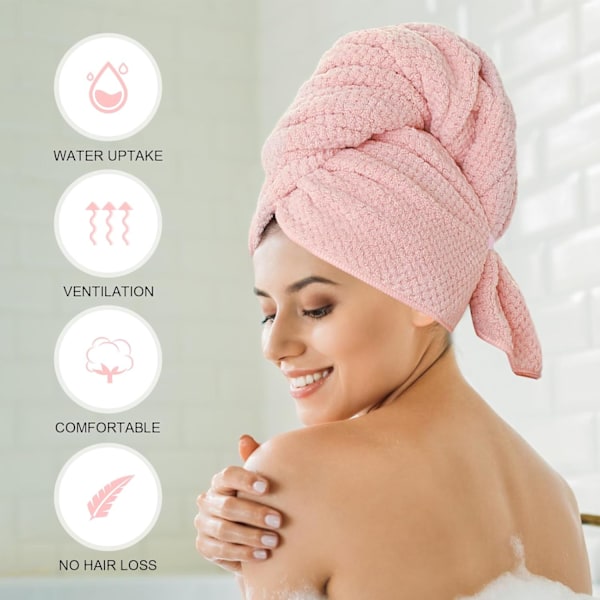 2-pack stor mikrofiberhårhandduksomslag - snabbtorkande superabsorberande handduk (40 * 24 tum)