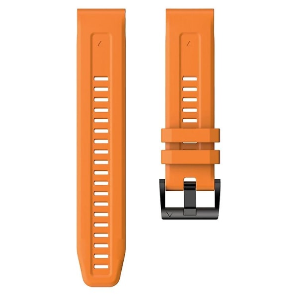 Til Garmin Fenix 6 Gps Metal Spænde Solid Color Silikonurrem SKT Orange