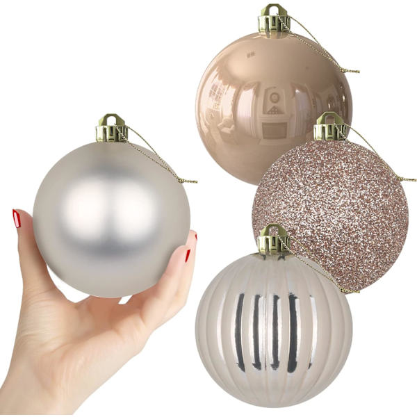 Champagne Gold 4.0\" Store Julekuler - Julepynt Dekorasjon Ornamenter