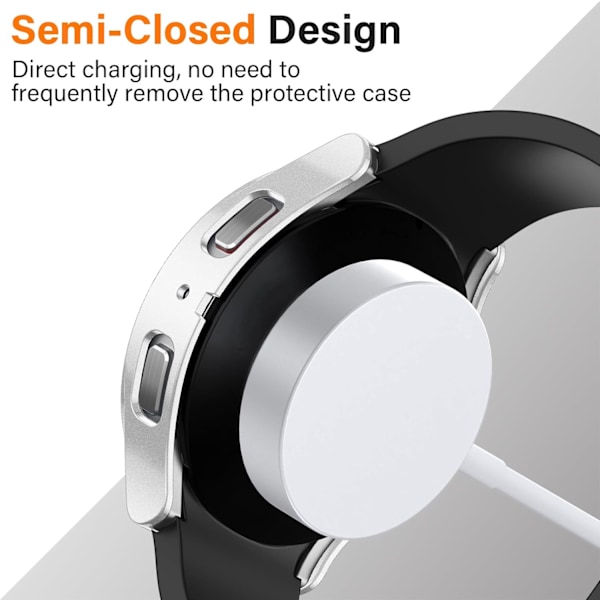 2-pack Skärmskyddsfodral Kompatibelt med Galaxy Watch 7 Fodral 44mm, med Inbyggt Skärmskydd Hård PC Ultratunn Anti-Repskydd