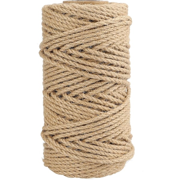 4MM Jute Rope,164Feet Strong and Heavy Duty Jute Twine, Brown Decoration Hemp