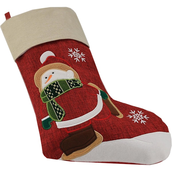 Klassiska julstrumpor Set om 2 tomte, snögubbe Xmas karaktär 17-tum