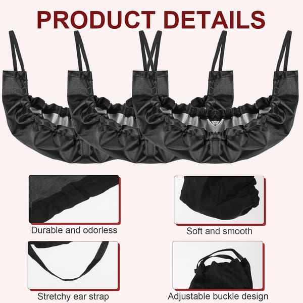 DRealm 3 st skäggbandana, skäggmössa för män, sovande skäggförkläde, skäggsmock, svarta skäggskydd, herrskäggförkläde, justerbart mjukt