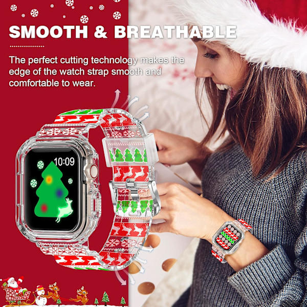 Kompatibel med krystallklare Apple Watch-reim, 45 mm 44 mm