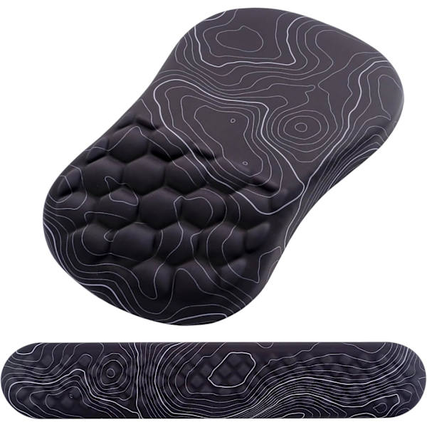 Handledsstöd för musmatta, 2 i 1 tangentbords handledsstöd + ergonomisk musmatta, halkfritt handledsstöd för datortangentbord, gör skrivandet enkelt och lindrar