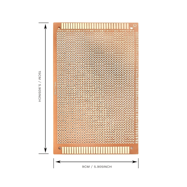 10 Enkeltsidet - DIY Prototyping PCB-kort (9x15 cm)