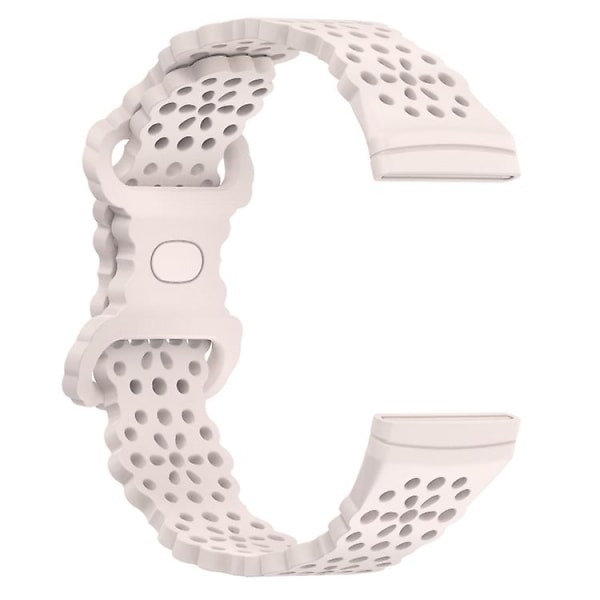 For Fitbit Versa 4 / 3 / Sense 1 / 2 Lace Hollowed Silicone Watch Band HWP Official Moon White