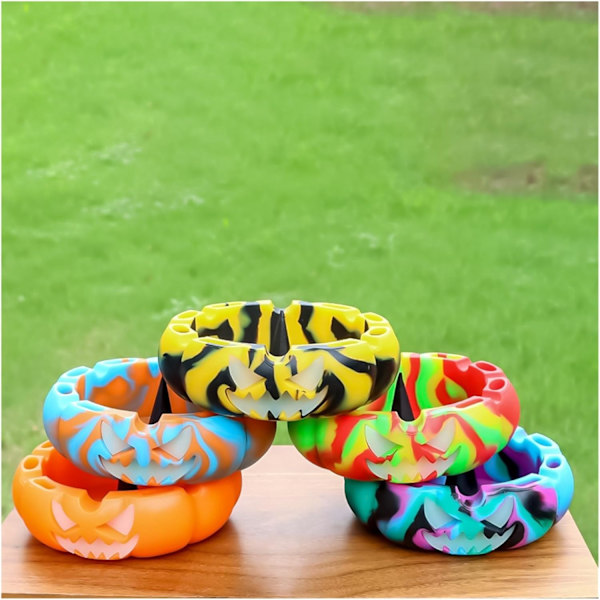 Blå Rock Punk Style Skull Askebæger Resin Håndværk Hjemmeindretning Halloween Dekoration Husholdningsartikler Blå  Blå