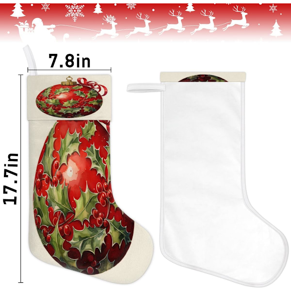 Julstrumpor med Textur, Julstrumpor Presentpåsar, Julstrumpor för Familjen, Dekoration, Hängande Ornament, Fest, 45 x 19,8 cm