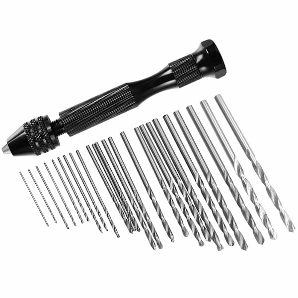 25 st Pin Vise Hand Drill Bits - 24 st Micro Mini Twist Drill Bit Set