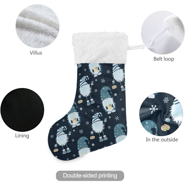 Julklapp, personliga julklappsstrumpor 2-pack Snöflinga 45,7 cm Julstrumpor Hängande Ornament Kamin för träddekoration 17,7
