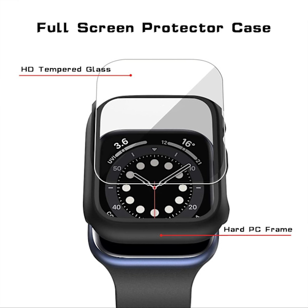 4-pack hårt PC-fodral kompatibelt med Apple Watch Series 6 5 4 44 mm