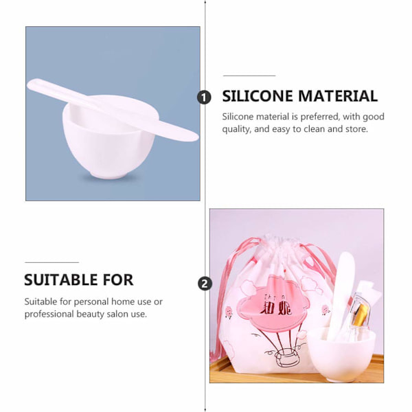 1 Set\\/ 5 st Silikon Ansiktsskål Set Gör det själv Ansiktsmask Mixing Tool Kit