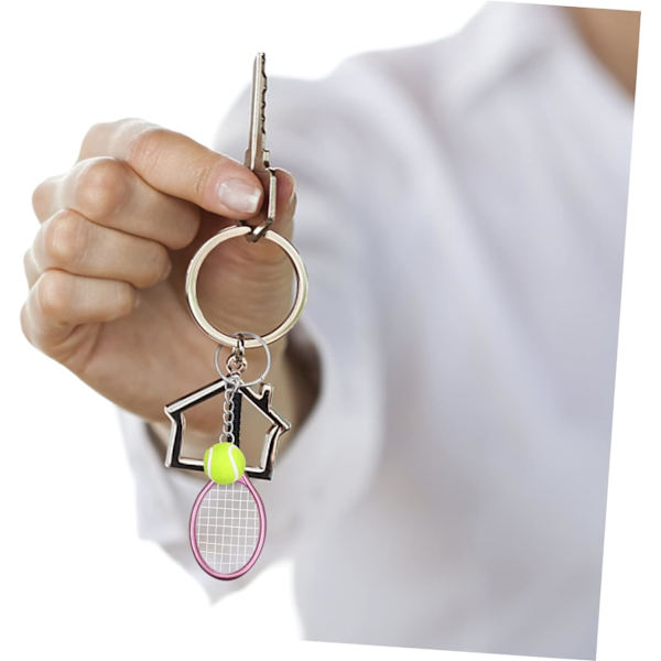 15 stk. Tennis Racket Nøglering Mini Volleyball Nøglering Nøgleringe til Tennis Racket Bulk Gaver til Voksne Sports Nøglering til Charm Flocking Miss As