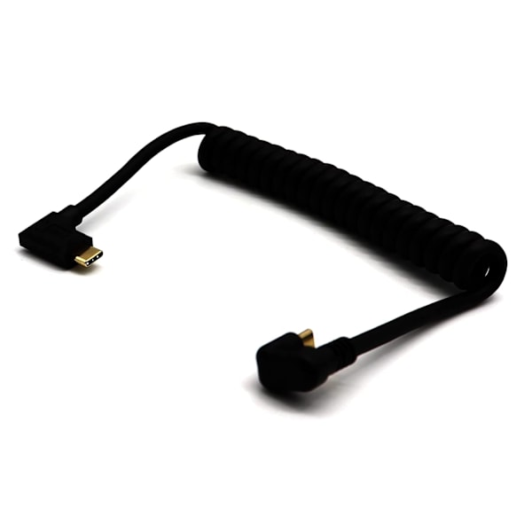 U-formad USB C till USB C fjäderkabel, 4K @60Hz 10 Gbs typ