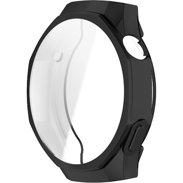 Huawei GT5 Pro 46mm Etui med Skærmbeskytter, TPU Fleksibel Stødsikker Ridsefast Cover Etui til Huawei Watch GT 5 Pro 46mm (Sort) Sort