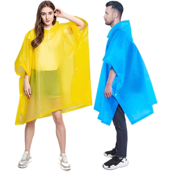 Regnponcho Regnrock för vuxna - 2-pack EVA Plast Vattentät Regn