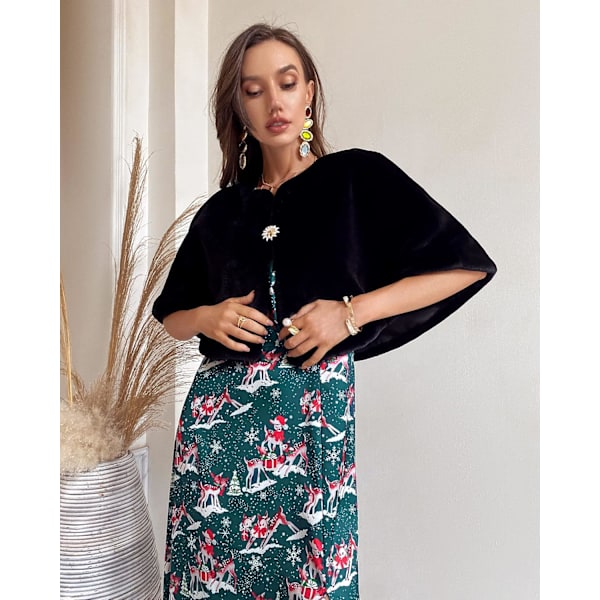 Kvinder Vinter Faux Pels Sjal Wraps Shrug Stole Cape til Aften Fest/Bryllup