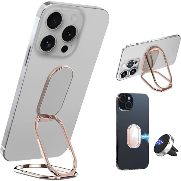 Mobiltelefon Ringhållare Fingerstöd 360° Vikbart Vridbart Telefonställ Metall Ringgrepp Vikbart Ringställ för Magnetisk Bilhållare iPhone och Al
