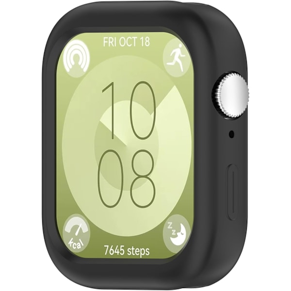 Suojakotelo Yhteensopiva Huawei Watch Fit 3:n kanssa, Älykellon Pehmeä Pudotussuoja Silikoninen Vaihtokotelo Älykellon Lisätarvikkeet (Musta) Musta