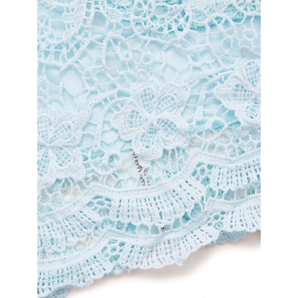 Kvinners Casual Blonder Heklet Spaghetti Stropp Glidelås Opp Cami Crop Top Camisole