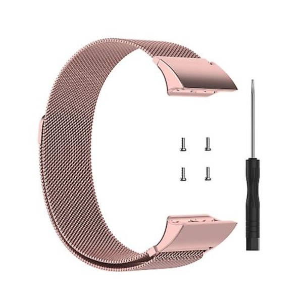 För Garmin Forerunner 35 / 30 Milanese klockarmband KMX Rose Pink