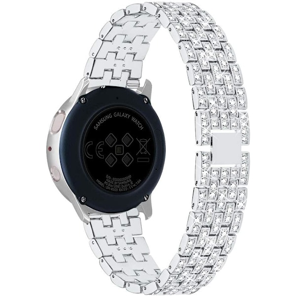 Urrem og etui kompatibelt med Galaxy Watch FE 40mm 2024/ Galaxy Watch 5/4 40mm 44mm, 20mm dame bling udskiftningsrem & PC beskyttende bumper frontcover