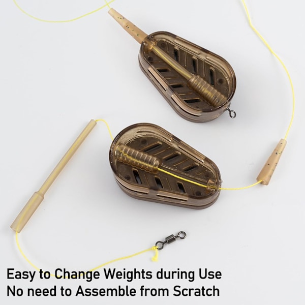 Fiskemetode Feeders (4 stk) - Feedersett med vekter for karpefiske