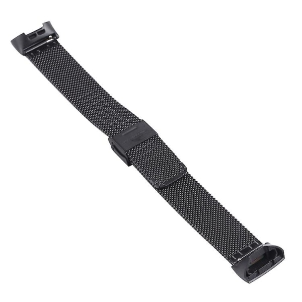 For Fitbit Charge 4 Dobbelt Forsikringsspændemilansk Urrem FDT Black