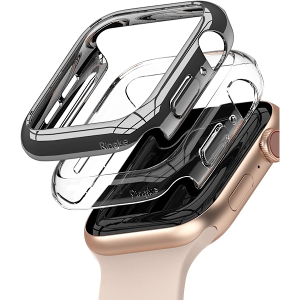 Slim [Anti-Gulningsmaterial / 2-pack] Kompatibel med Apple Watch Series 6, 5, 4, SE (2020), SE (2022) 44mm Skal för Minimalistisk, Solid Skydd för Kvin